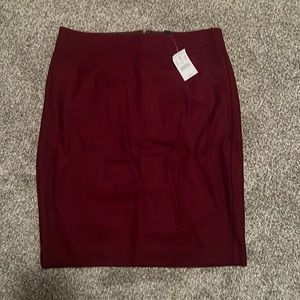 J Crew red wool pencil skirt
